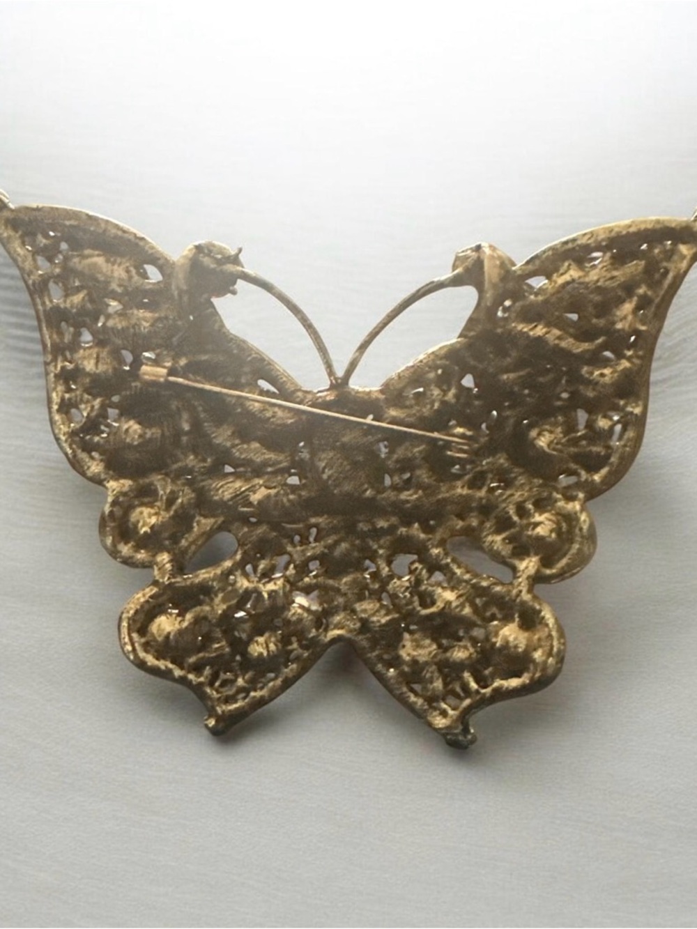 LARGE Crystal Butterfly Brooch - Multicolor Sparkle - Picture 2 of 2